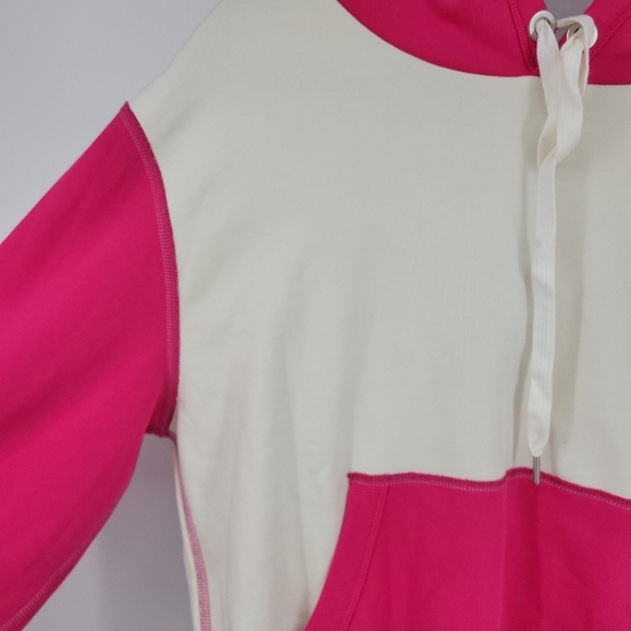 Rag & Bone Women 100% Cotton Shrunken Colorblock Hoodie Bright Rose Size M - Picture 13 of 14
